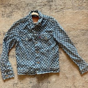 Levi’s Checkered Denim Jacket, lightly worn, size Small.